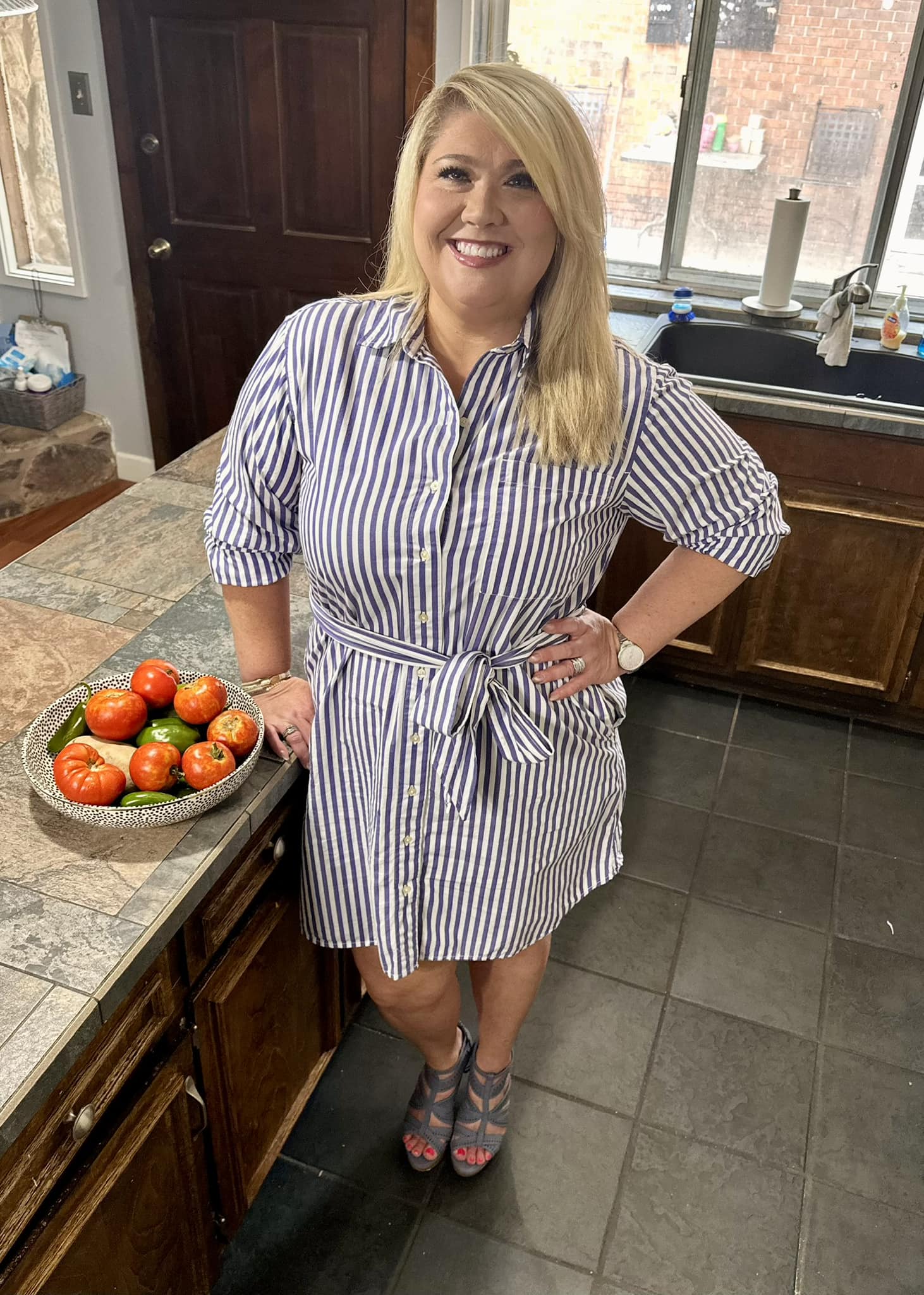free assembly blue and white striped dress I love this from Walmart! It's really cute, comfortable, you can dress it both up and down. I've worn it to a charity event and to the beach mill mini dress BLACK SWEATER DRESS Tailored Mini Birthday Dresses Color:TOBAC