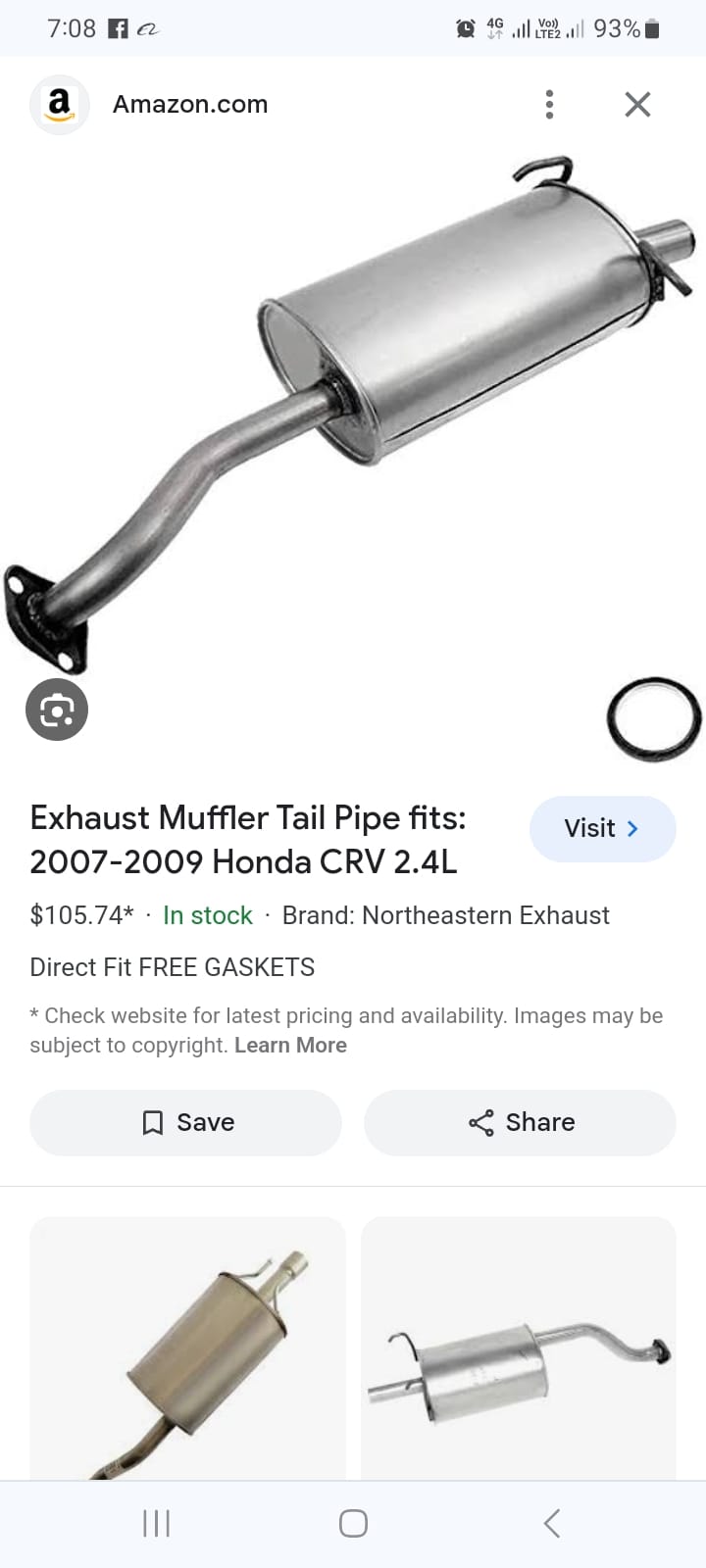 STANDARD EXHAUST REAR Muffler For Ford Falcon BA BF FG 6Cyl 4L XT Sedan