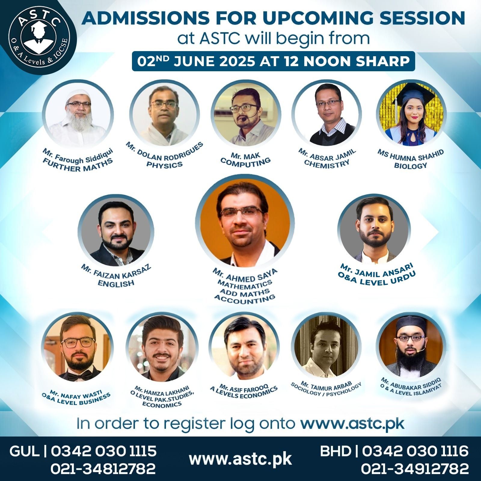 ASTC | Asalam alykum Admissions at ASTC are Live NOW. Registrations are ...