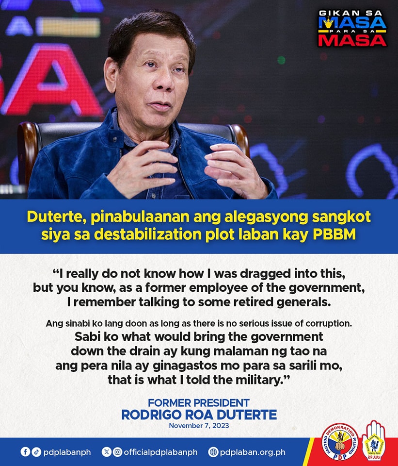 PDP - Duterte, pinabulaanan ang alegasyong sangkot siya sa ...