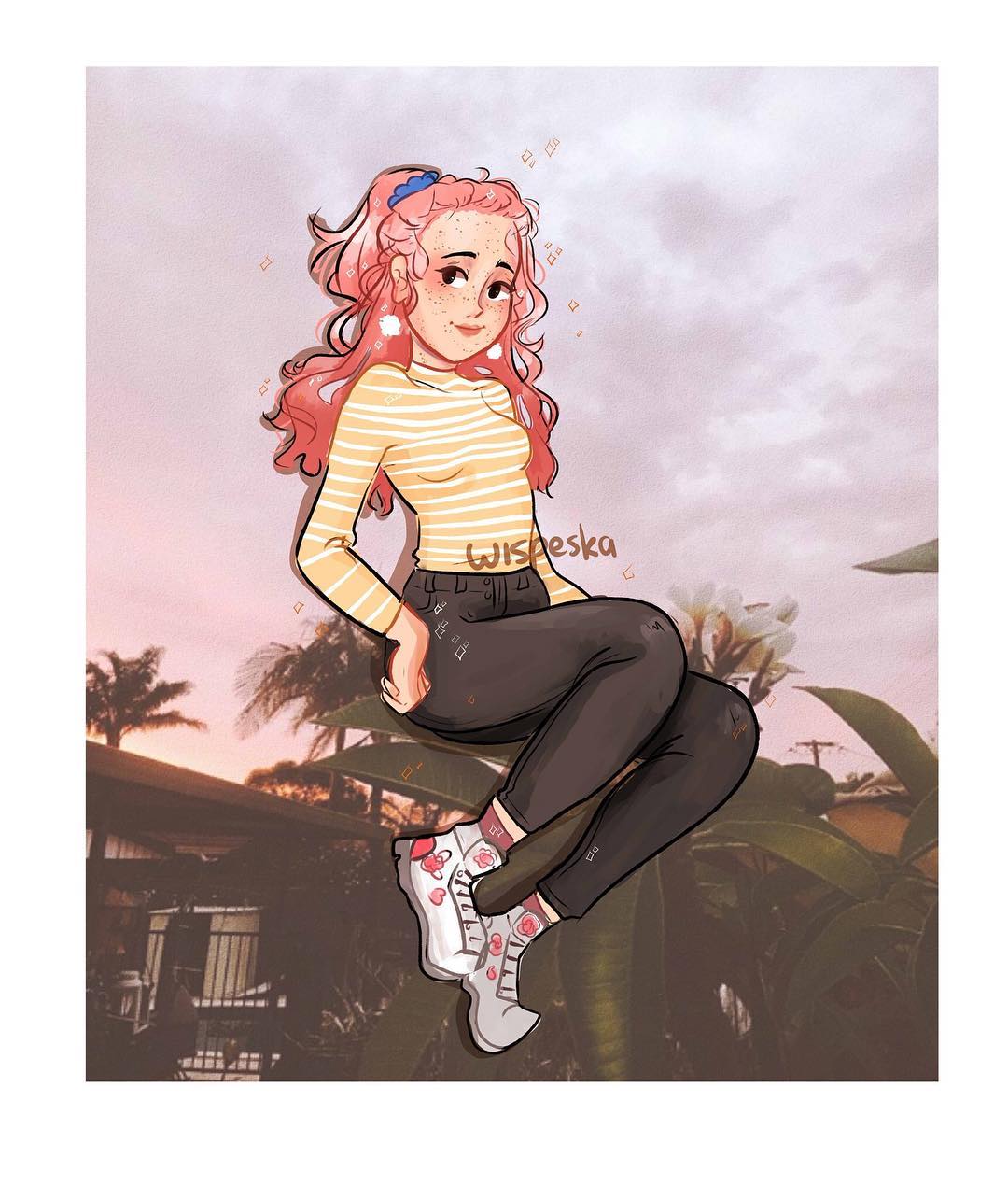 Wispeska art - 🌸🌸Why draw backgrounds when you can use... | Facebook