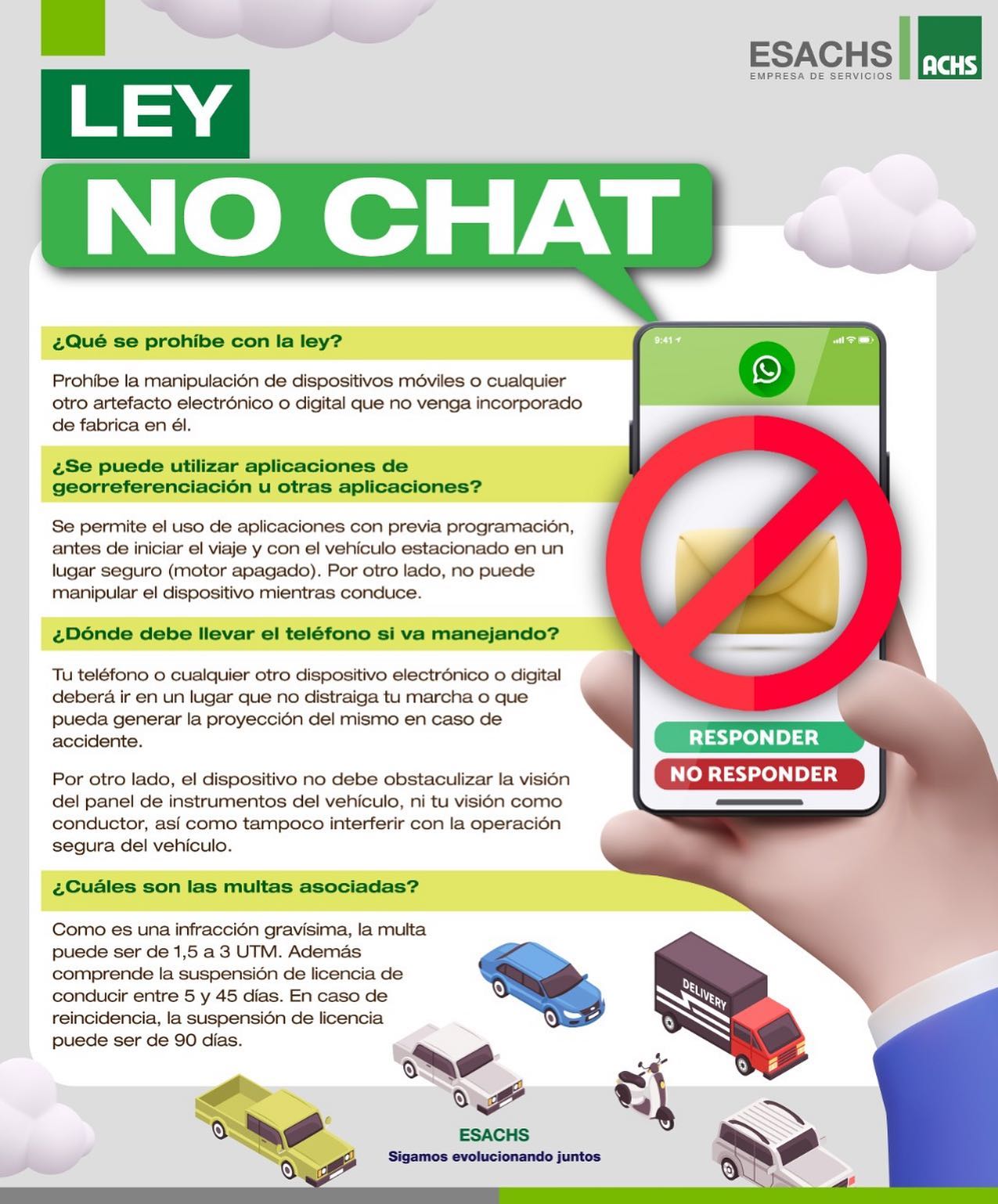 soyesachs - ¿Conoces la Ley No Chat📵🚗? Esta nueva... | Facebook