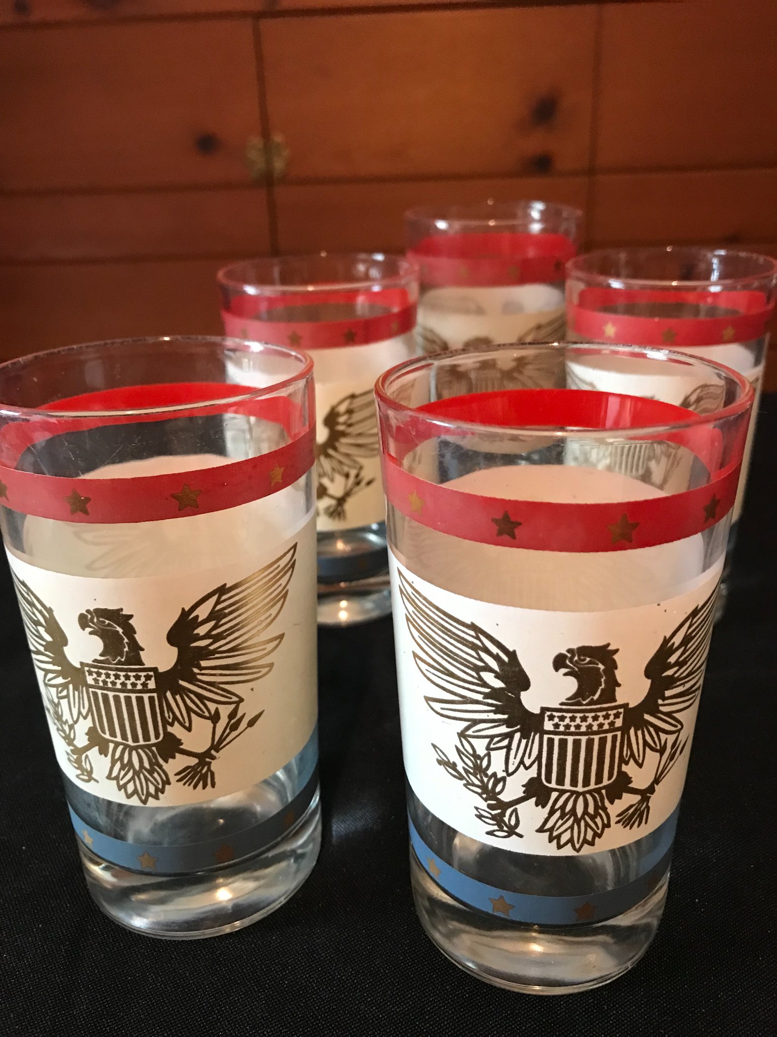 Vintage Red White Blue Stars Stripes Flag Bicentennial Drinking  display picture 1