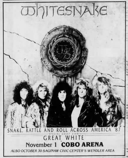 Whitesnake's 1987 Snake, Rattle, and Roll tour in Detroit