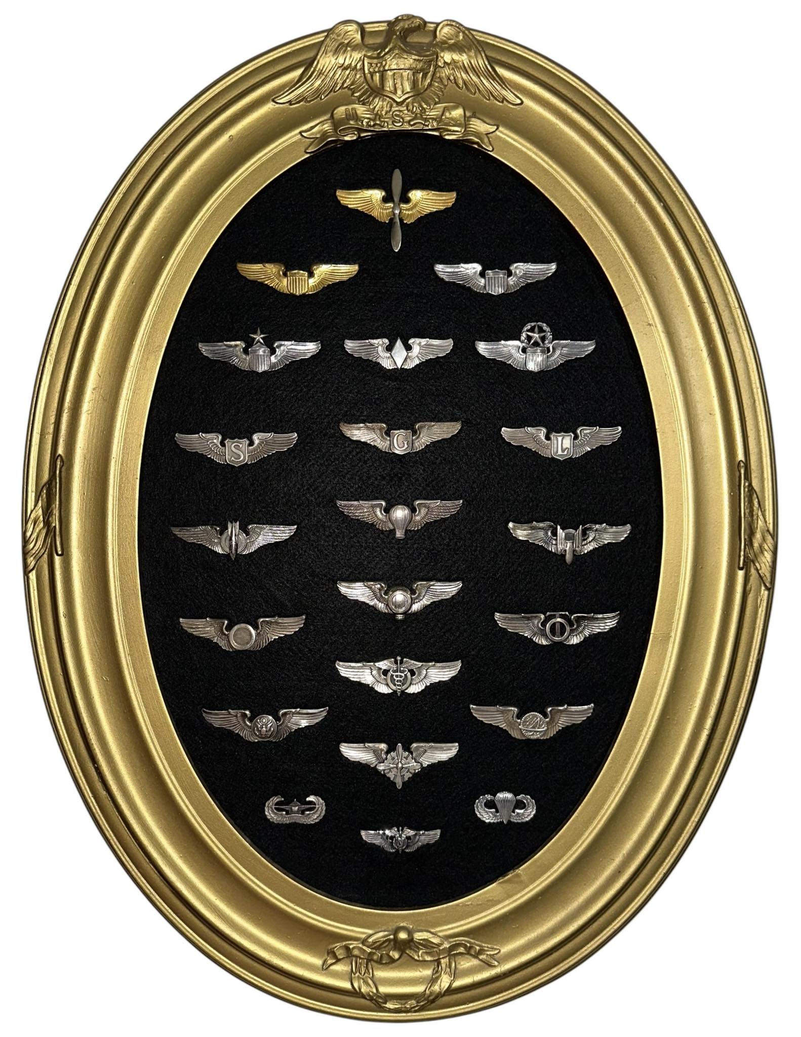 U.S. Navy & USMC Aviator Wings Both WW 2 and Post War Periods.