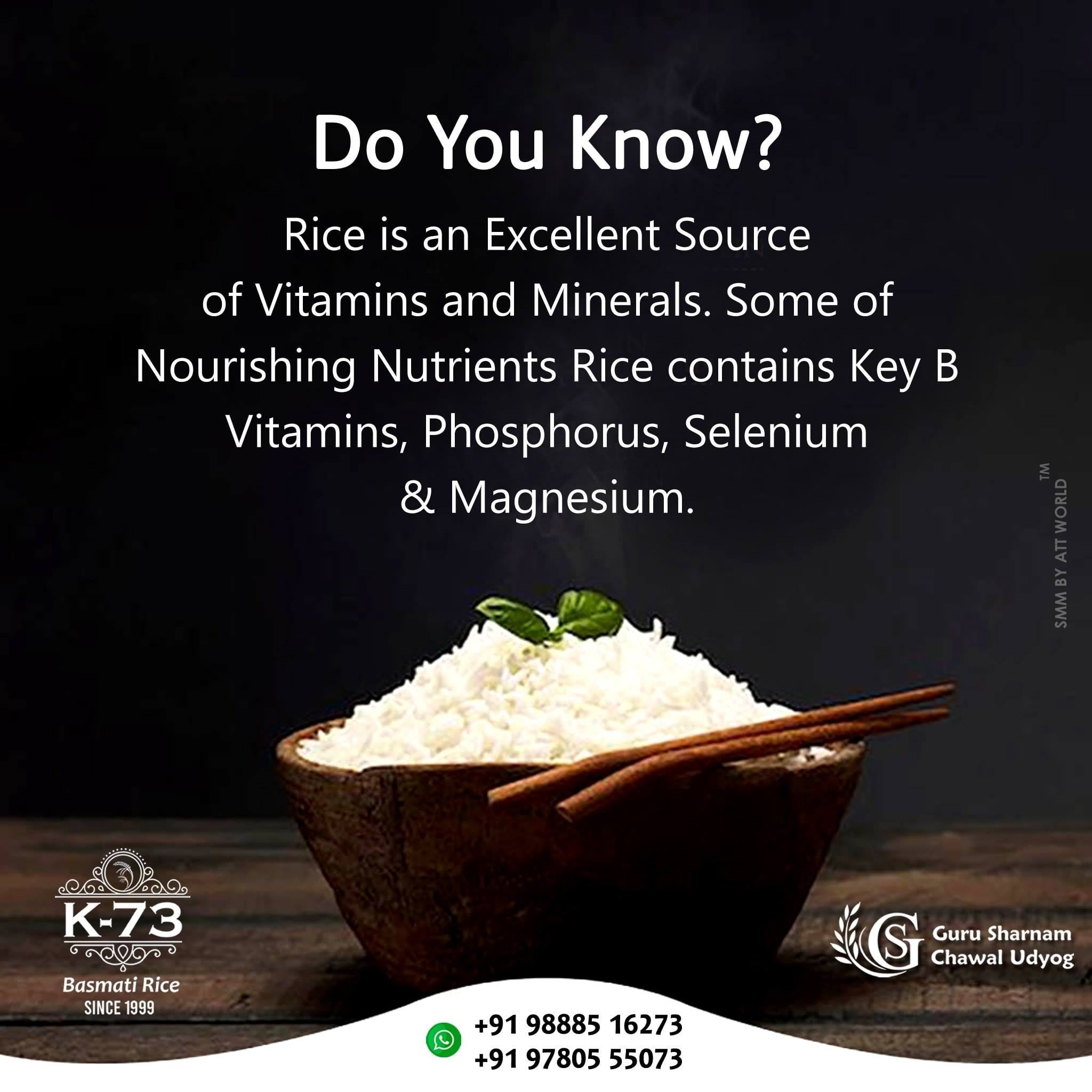 Did you know that Rice provides more... - K-73 Basmati RICE