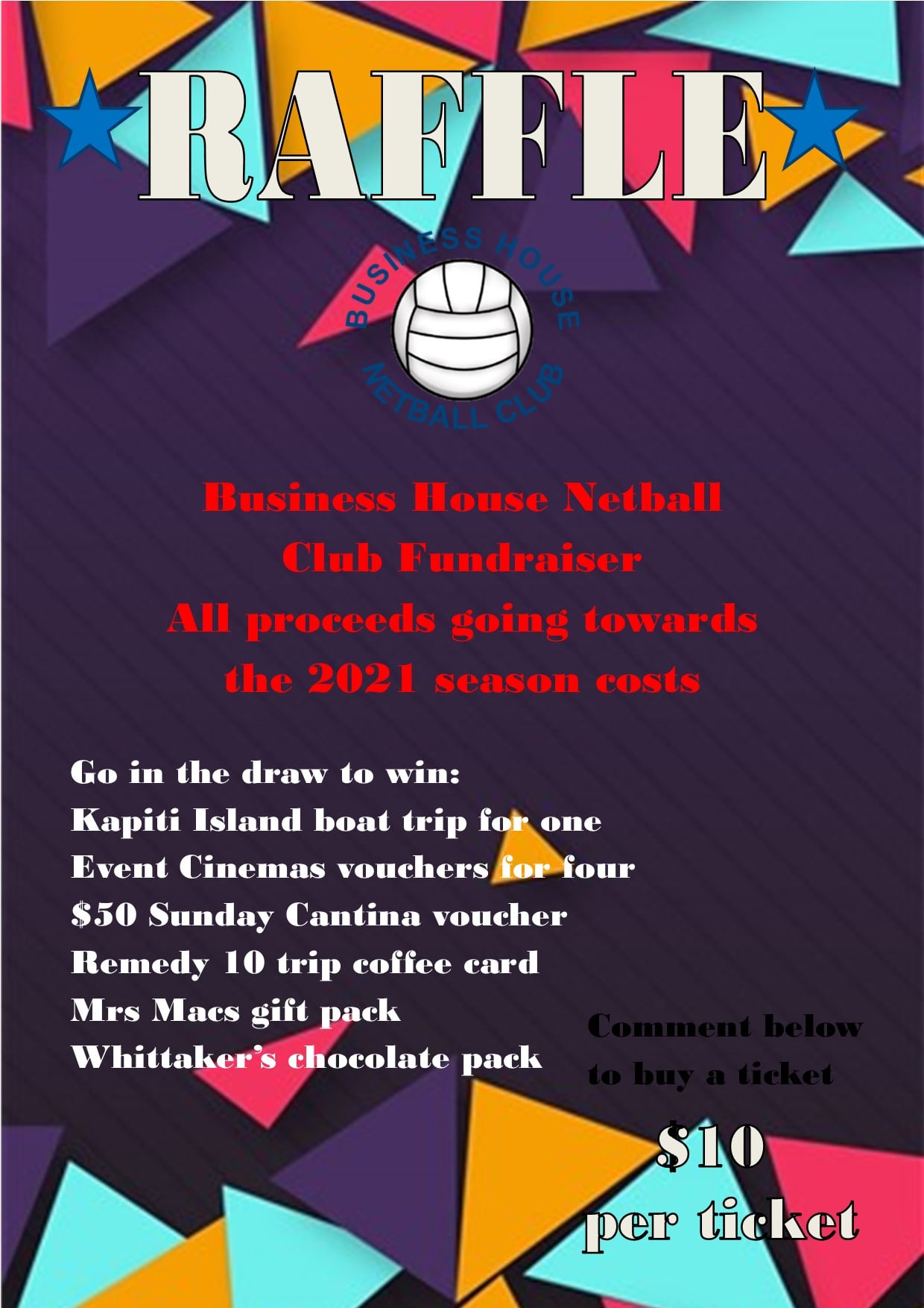 The raffle has been drawn... - Business House Netball Kapiti | Facebook