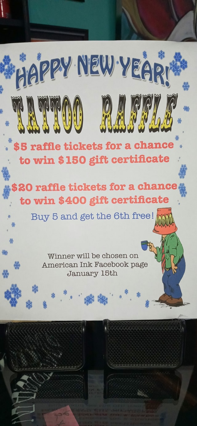 ***TATTOO RAFFLE*** $5 buys... - Heart and Soul Tattoo Studio