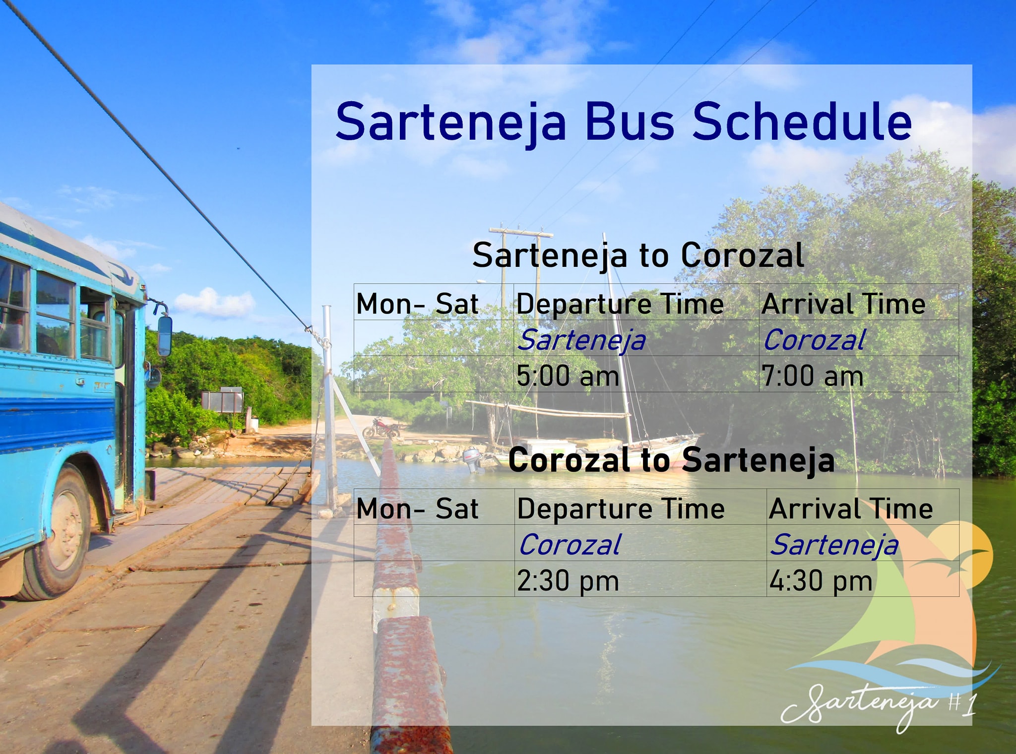 Sarteneja #1 - Sarteneja Bus Line Schedule...... | Facebook