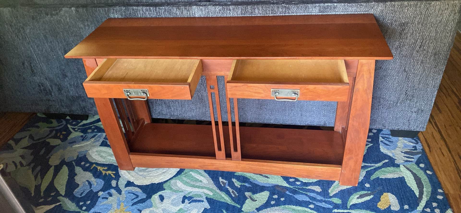 Beautiful mission style entry table with 2 small drawers - Console ...