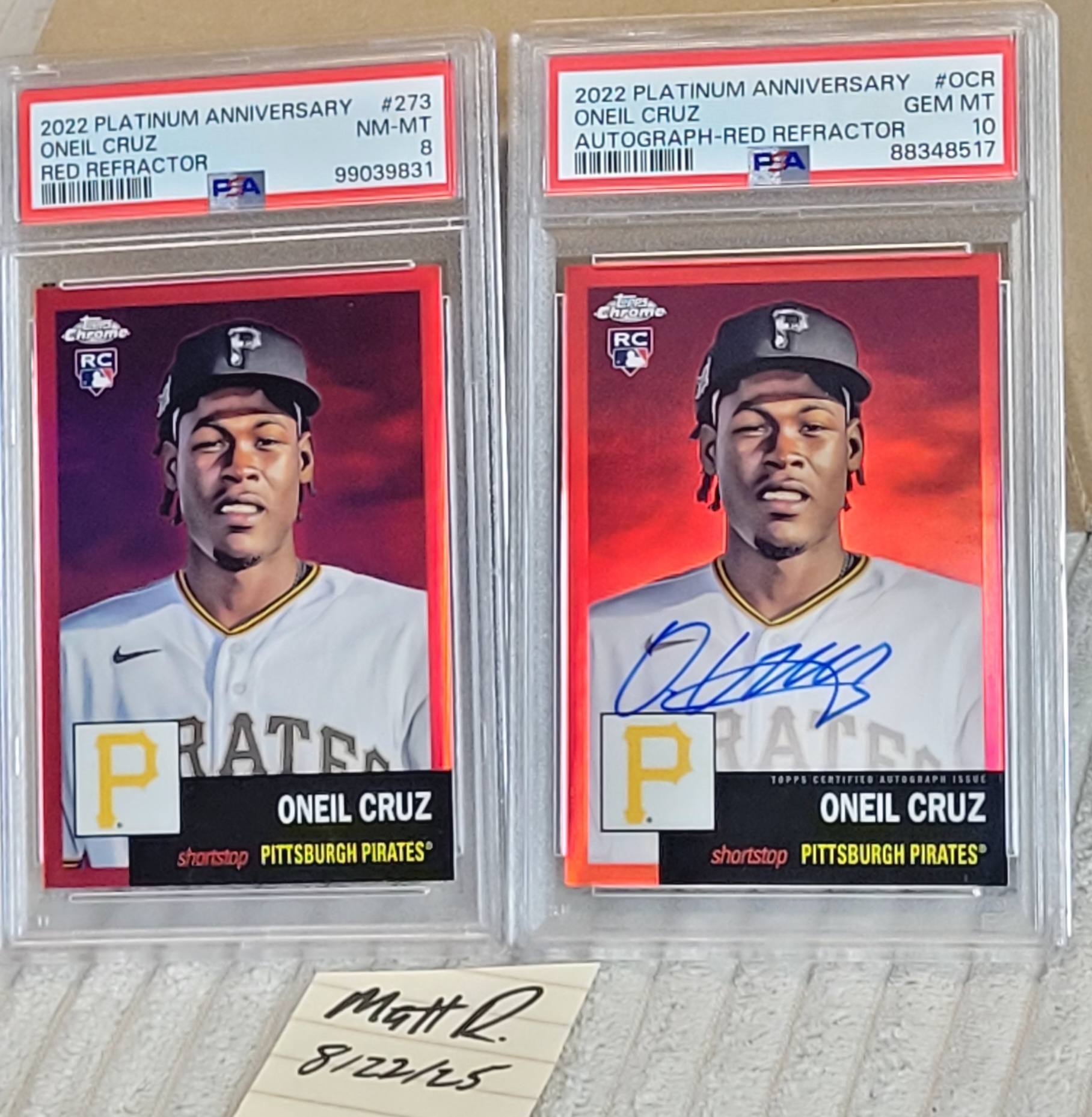Oneil Cruz rcs for sale