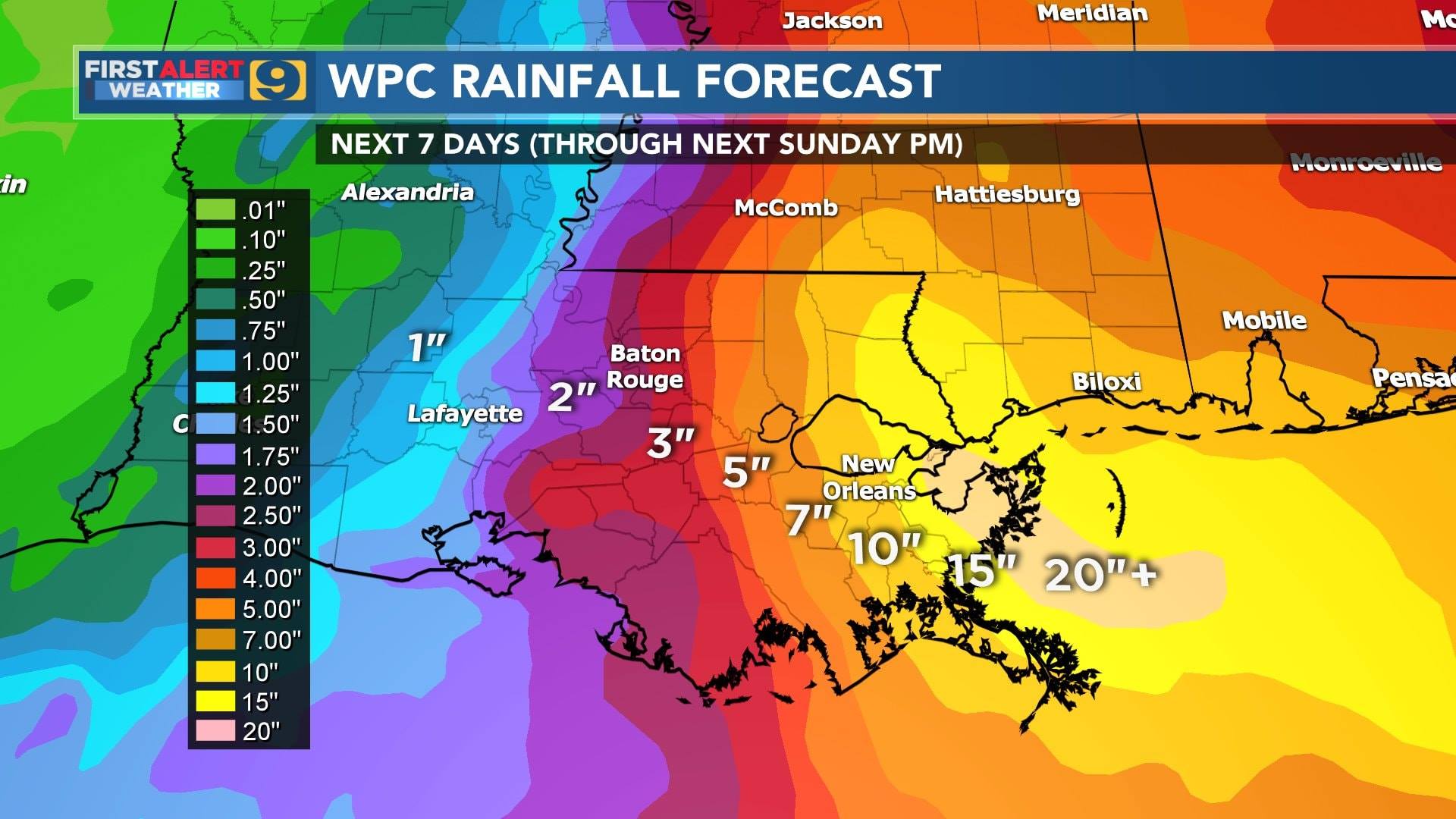 UPDATED RAIN OUTLOOK The updated... - Steve Caparotta WAFB | Facebook