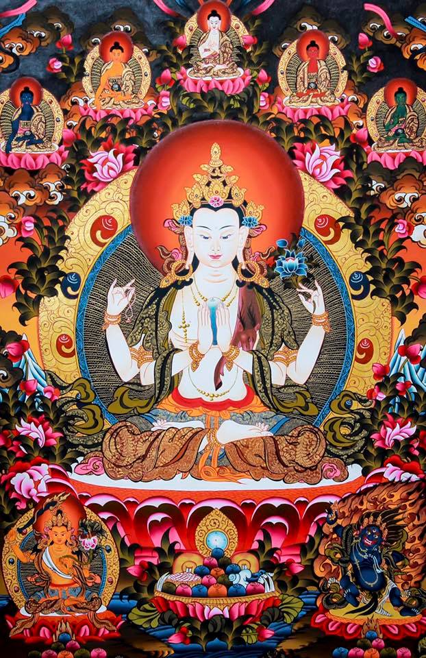 Kiến - ĐỨC QUÁN THẾ ÂM BỒ TÁT Ngự trên một mặt trăng và mặt trời, Đức ...