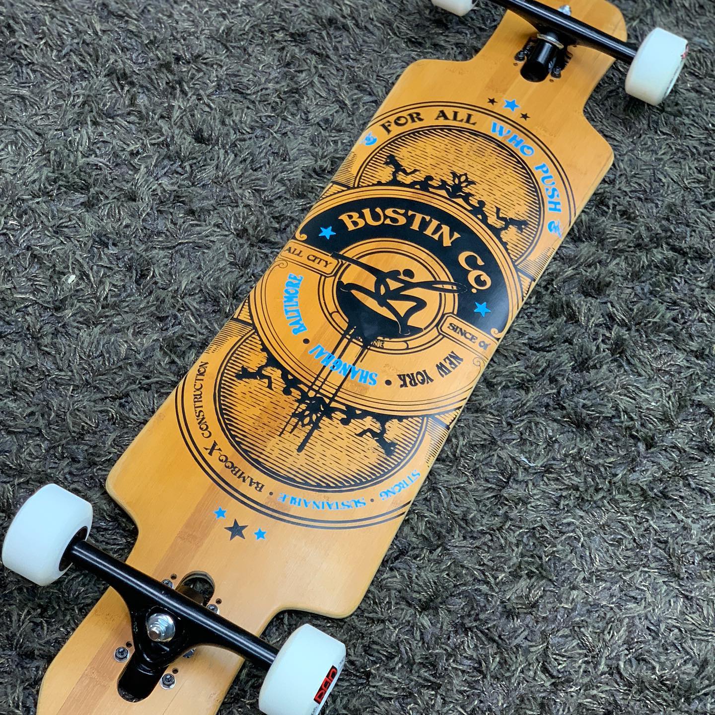 Pretty sweet ride! Bustin Maestro Pro bamboo X longboard! Ready to