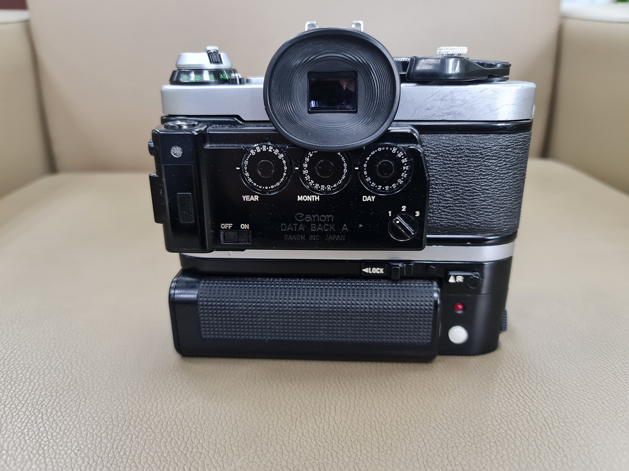 Black Canon AE-1 Program with Data back A, Power Winder A and