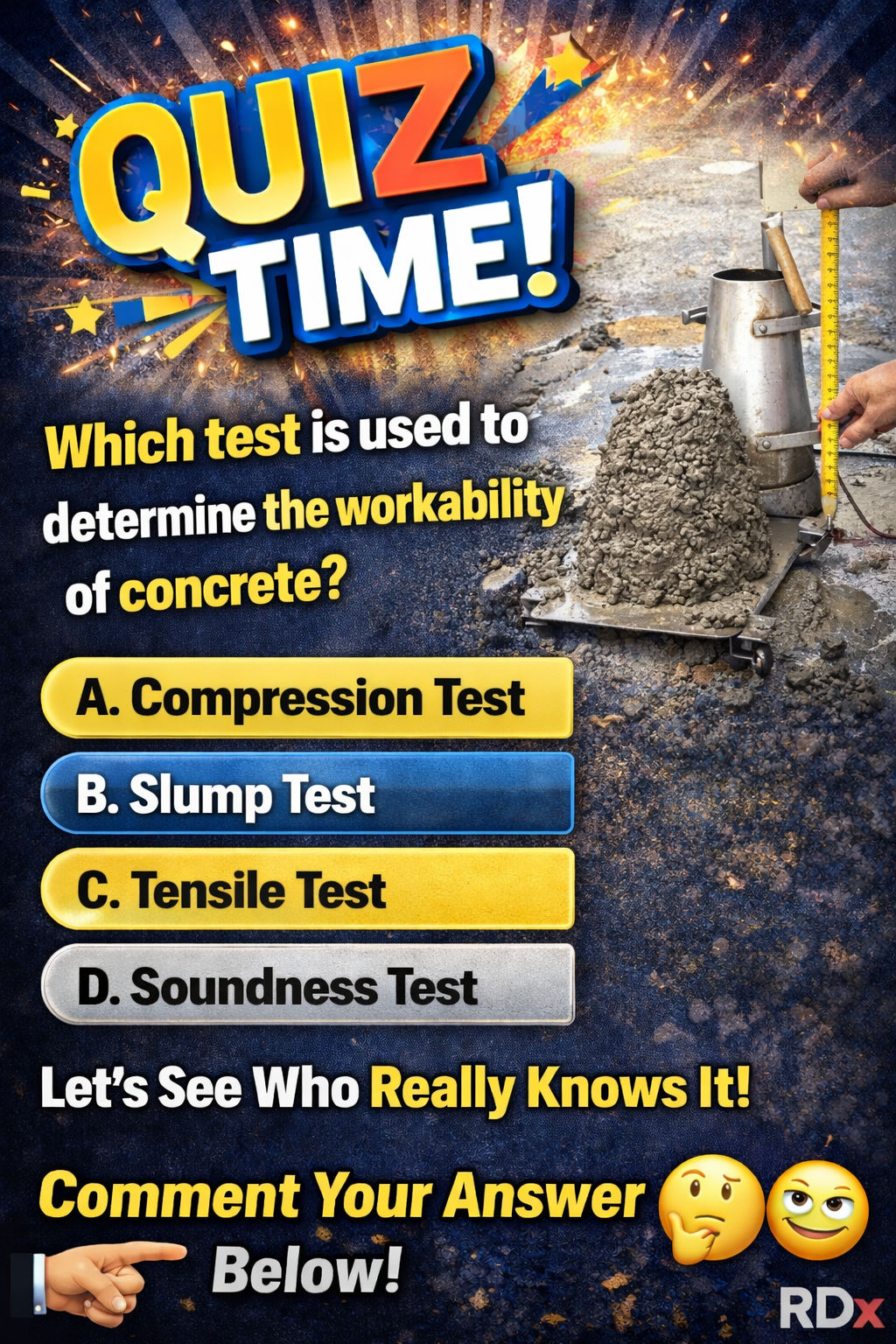 Radheshyam - 🧠 Concrete Knowledge Check! Every civil engineer talks ...