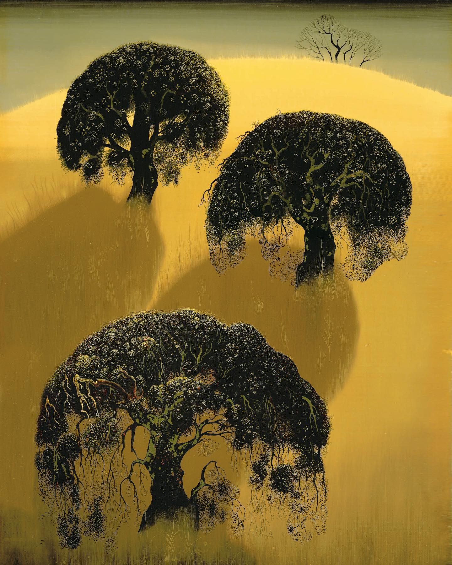 Eyvind - Eyvind Earle, THREE OAKS, 36” x 24” . . . #eyvindearle