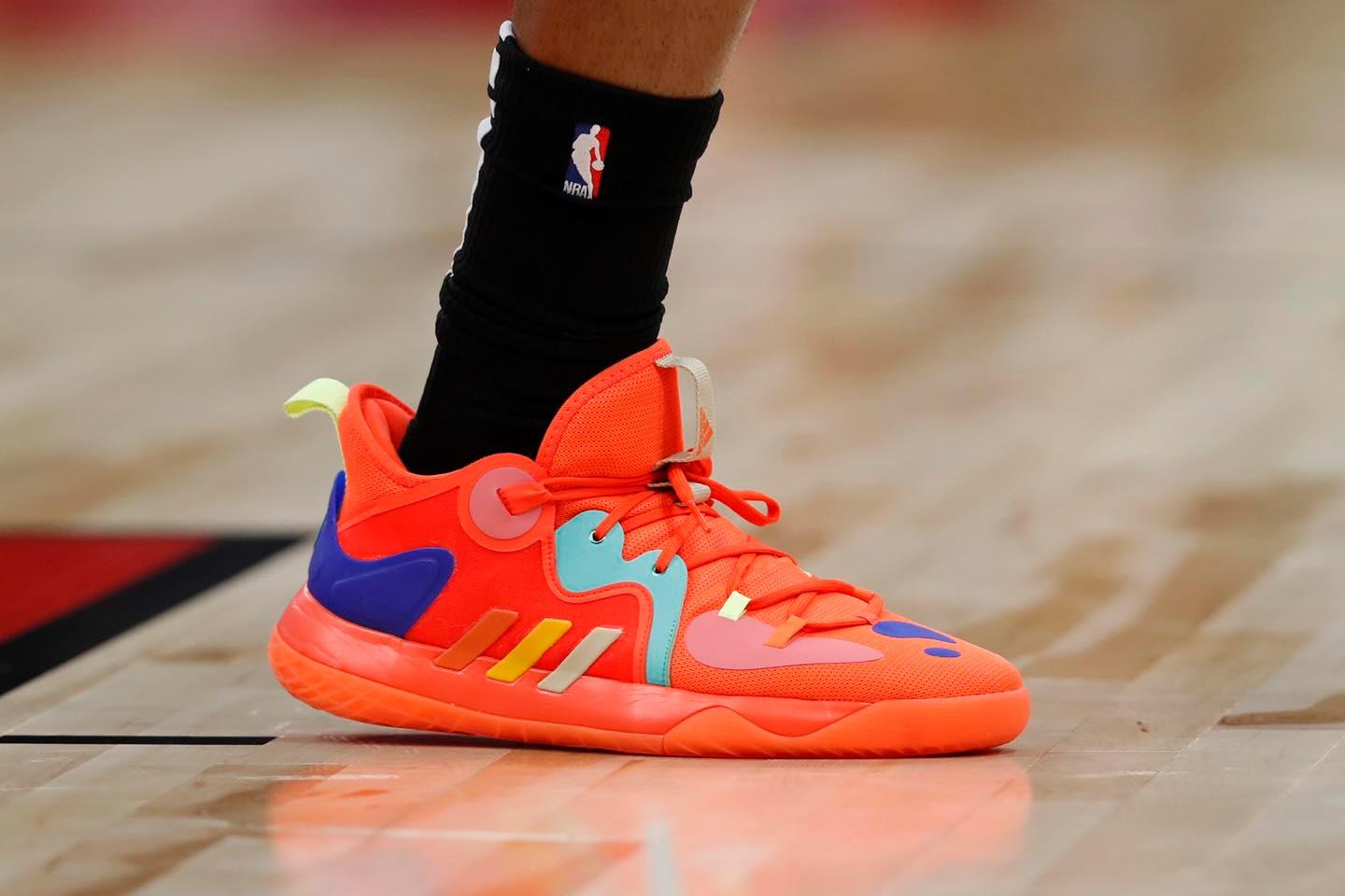 Kyle Lowry wearing the Adidas Harden Stepback 2