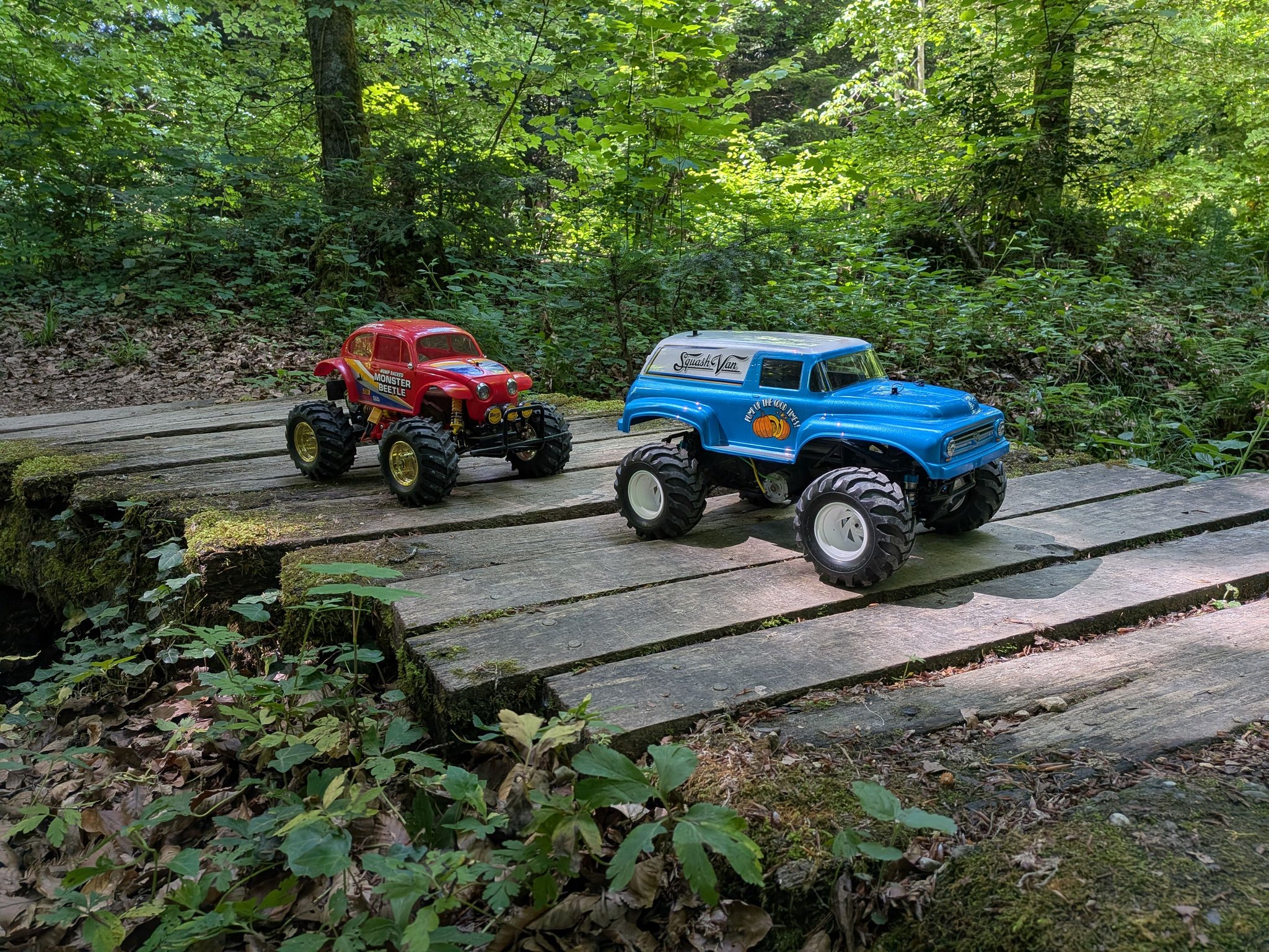 Tamiya monster beetle and squash van with upgrades