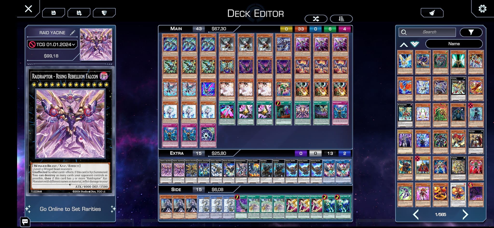 yugioh raidraptor deck 2019 Complete Custom for Yu-Gi-Oh! ARC-V Yu-Gi-Oh Full Scale Construction [RR