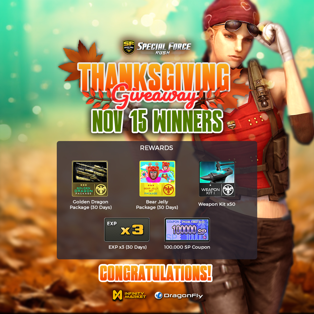 🍁 THANKSGIVING GIVEAWAY WINNERS 🍁... - Special Force Rush