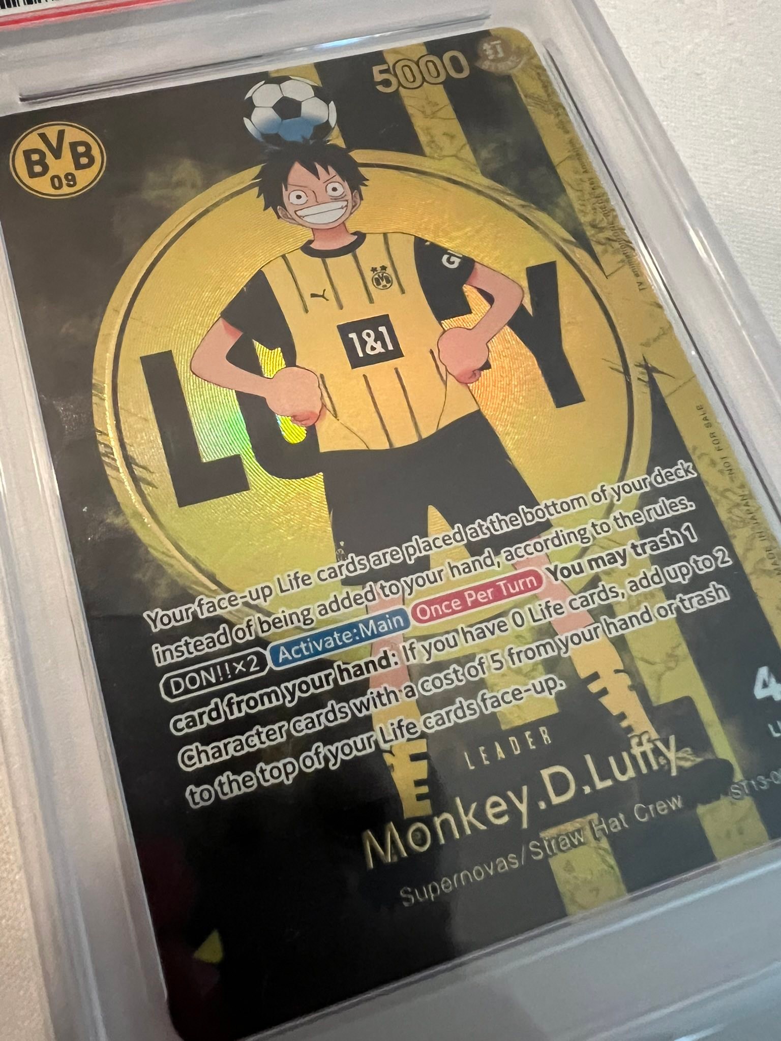 PSA 10 Monkey D. Luffy x BVB Dortmund promo card for sale