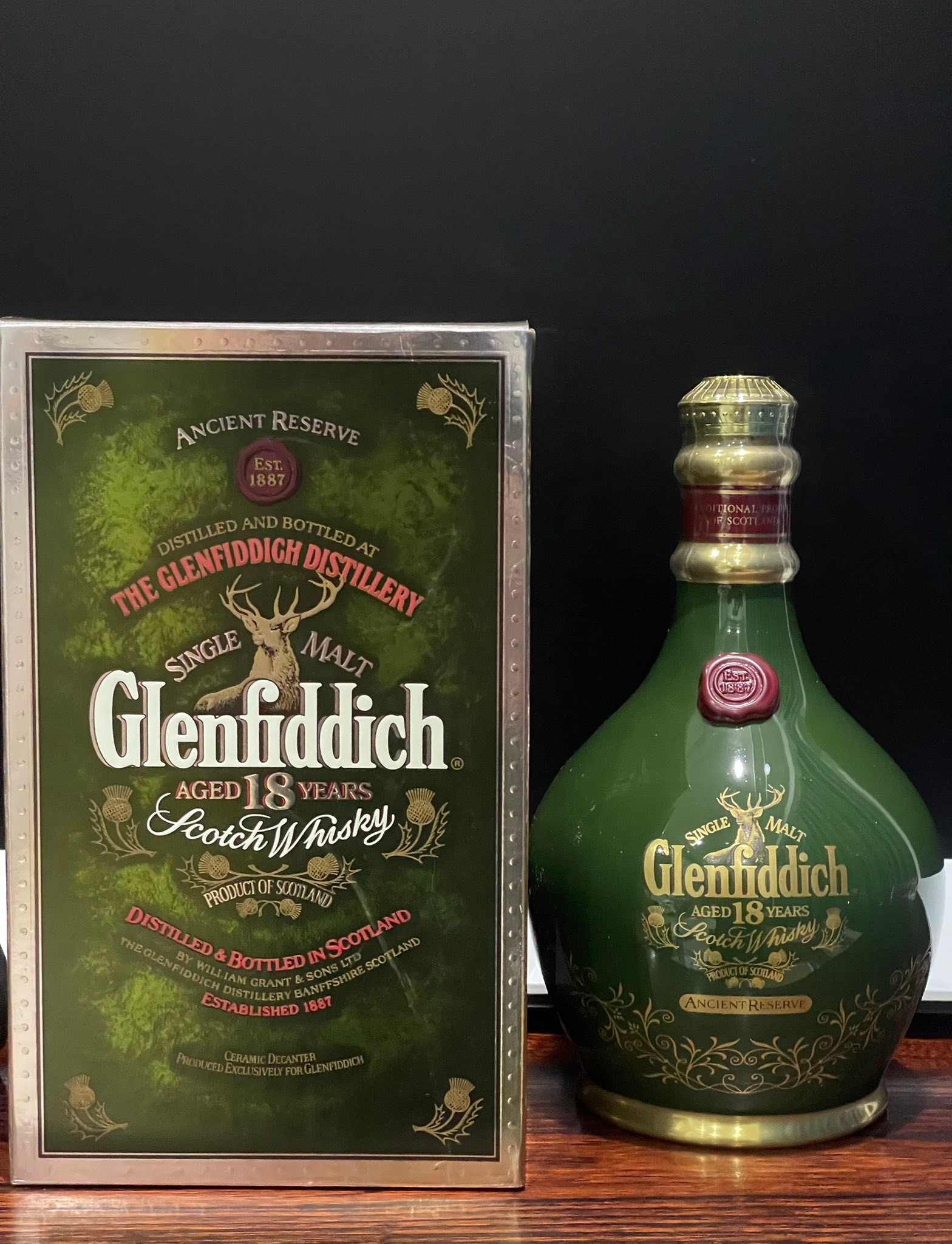 Glenfiddich 18 Year Old Ancient Reserve Ceramic Decanter 750ml