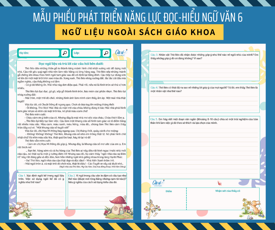 Cửa Sổ Văn Học - 🔔🔔🔔MẪU PHIẾU PHÁT TRIỂN NĂNG LỰC ĐỌC HIỂU... | Facebook