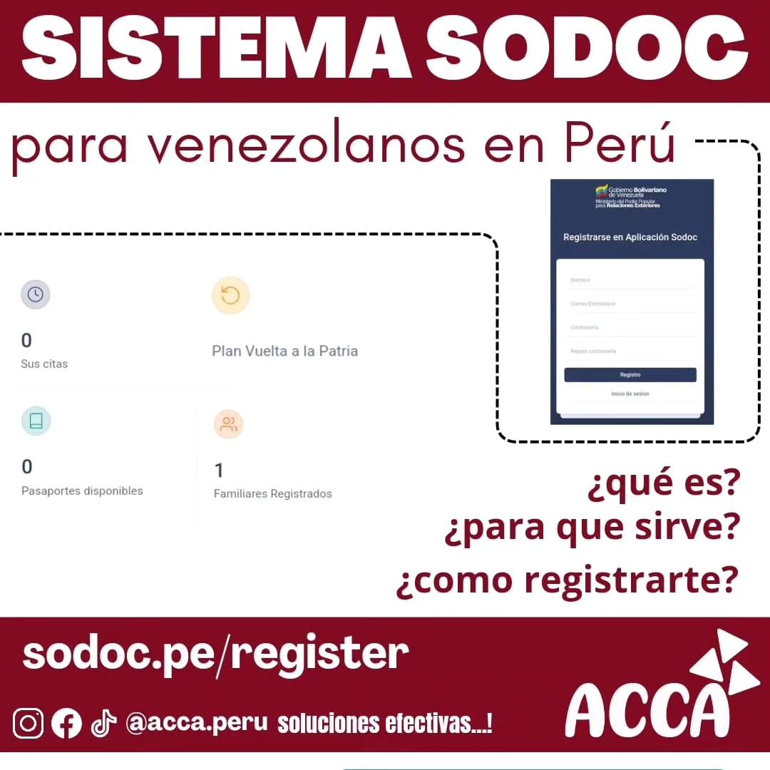 ACCA - Conoce el sistema SODOC, para Venezolanos en Perú....