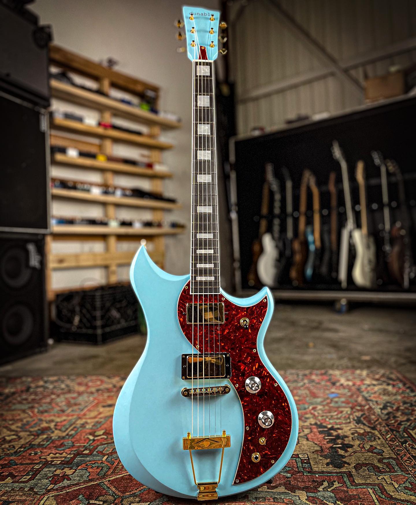 Dunable Guitars - Custom Daphne blue Cyclops with gold...