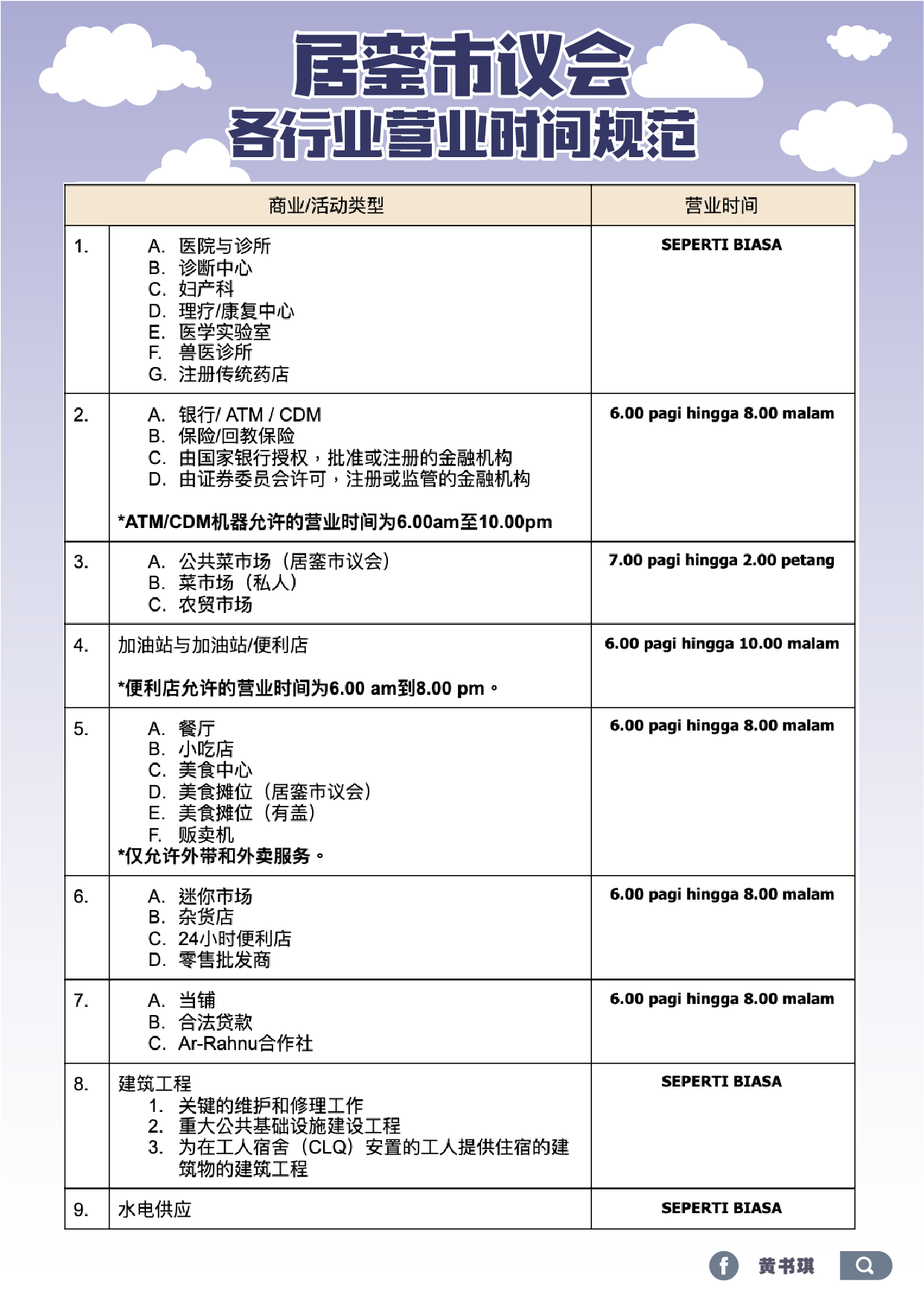 黄书琪 更新 以下为 居銮市议会 最新 Facebook