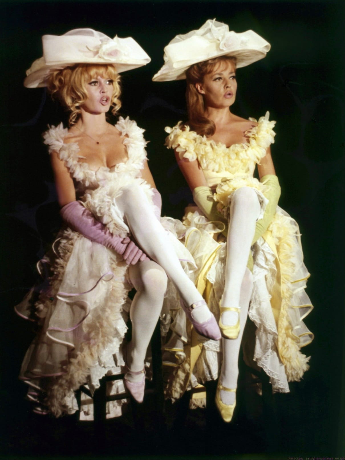 Brigitte Bardot & Jeanne Moreau on the set of “Viva Maria”, 1965