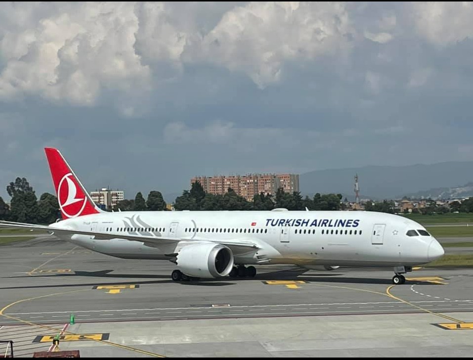 Boeing 787 Dreamliner de Turkish Airlines en el aeropuerto