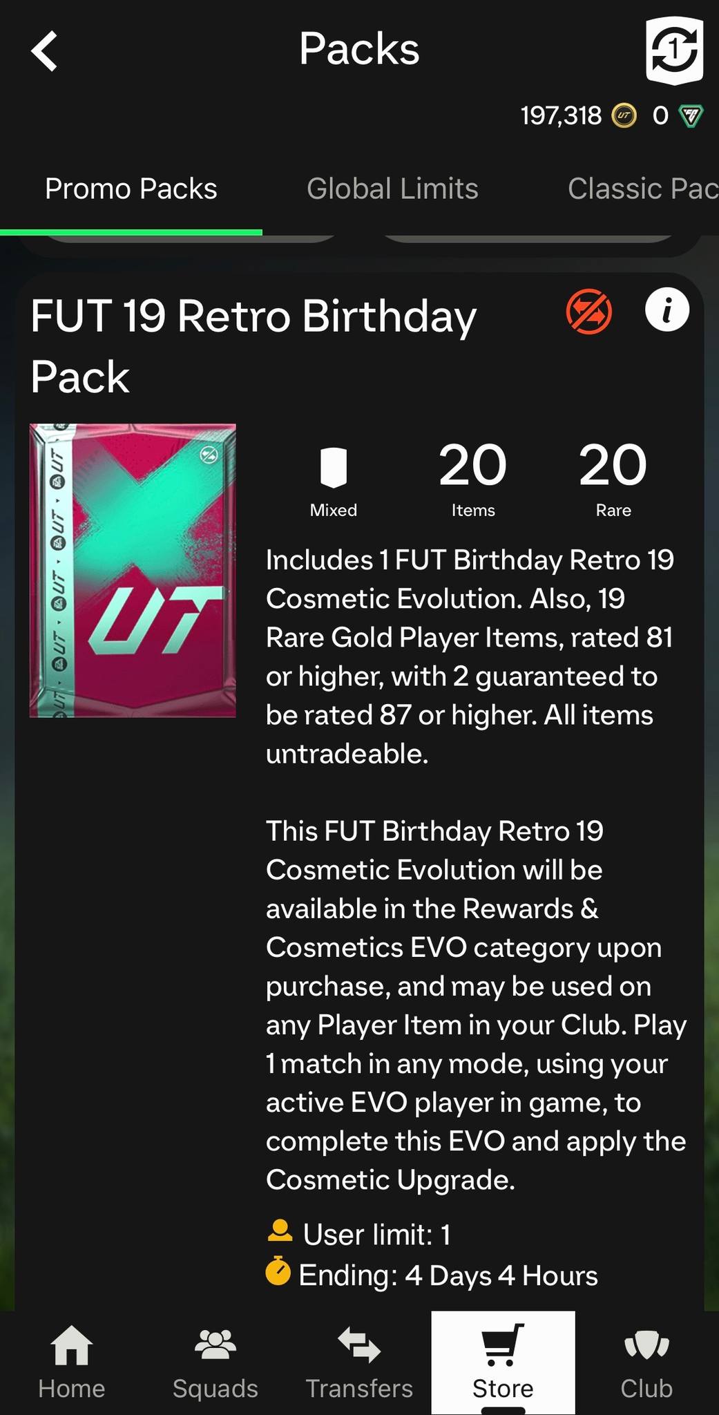 EA SPORTS FC Mobile Historical Birthday Cosmetic Pack compensation