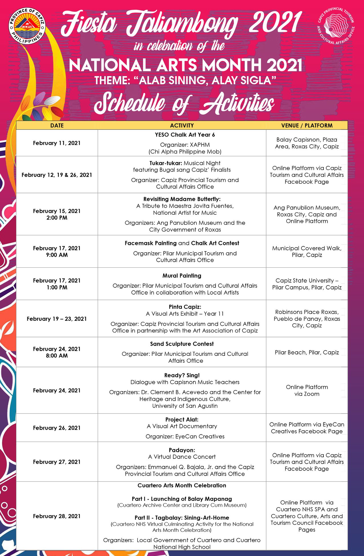 The Month of February... - Capiz Tourism and Cultural Affairs | Facebook