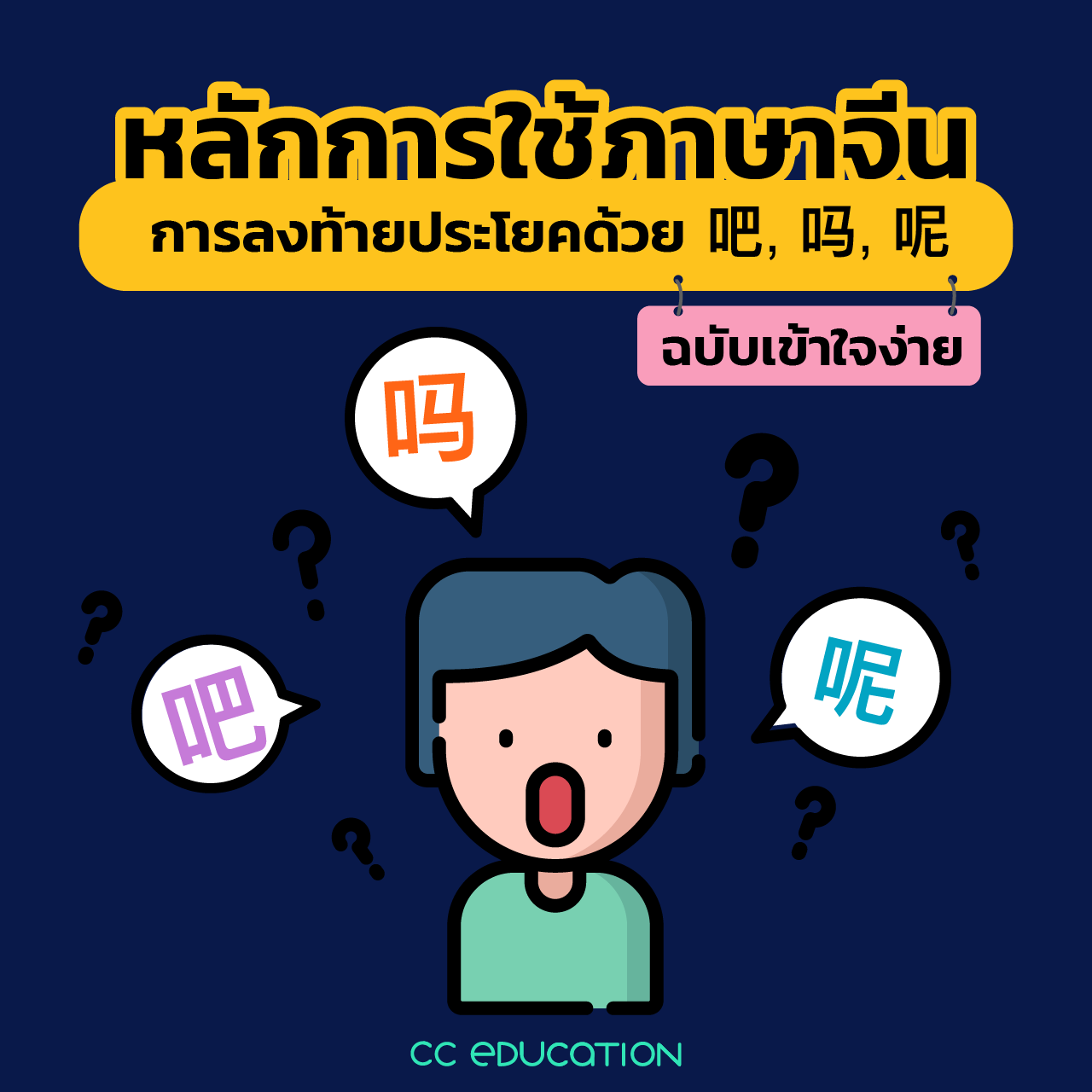CC Education - 吧 吗 呢 ใช้ต่างกันอย่างไร⁉️ วันนี้ CC... | Facebook