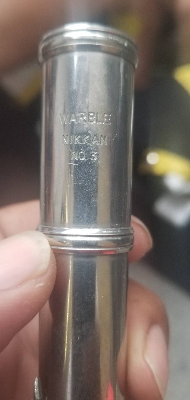 Warble Nikkan No.3 flute for sale, needs repads