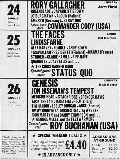 Who attended the 1973 Reading Festival?