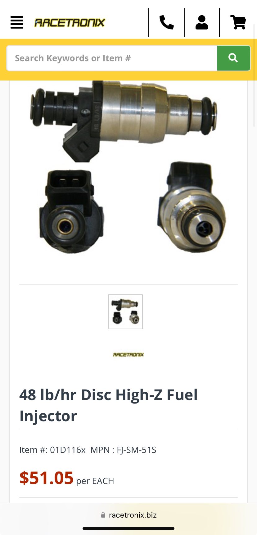 GM 50lb 12613412 Flex Fuel Injector to Gen 3 Injector Format - Skye Tuning