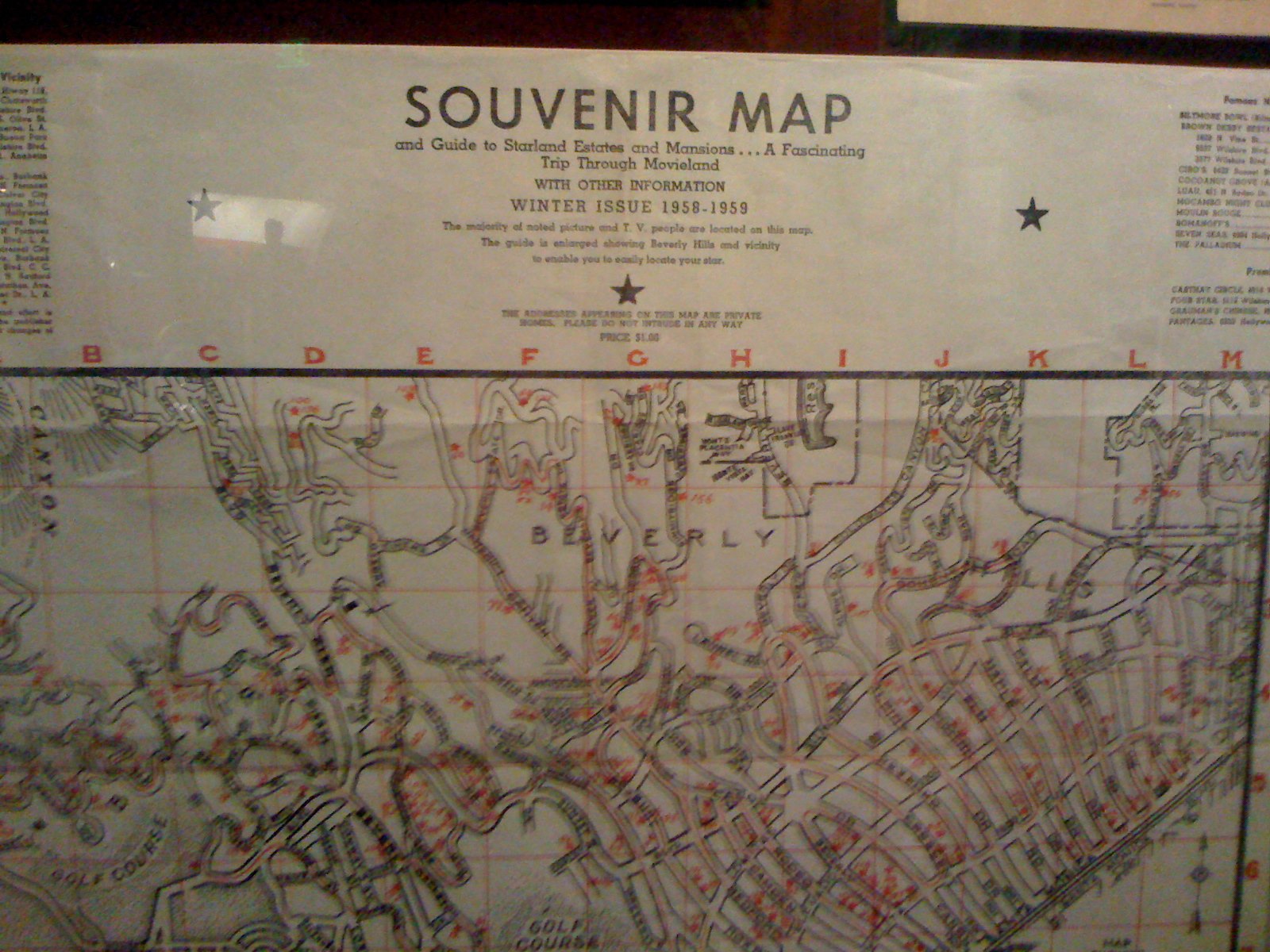 Vintage Los Angeles movie star maps