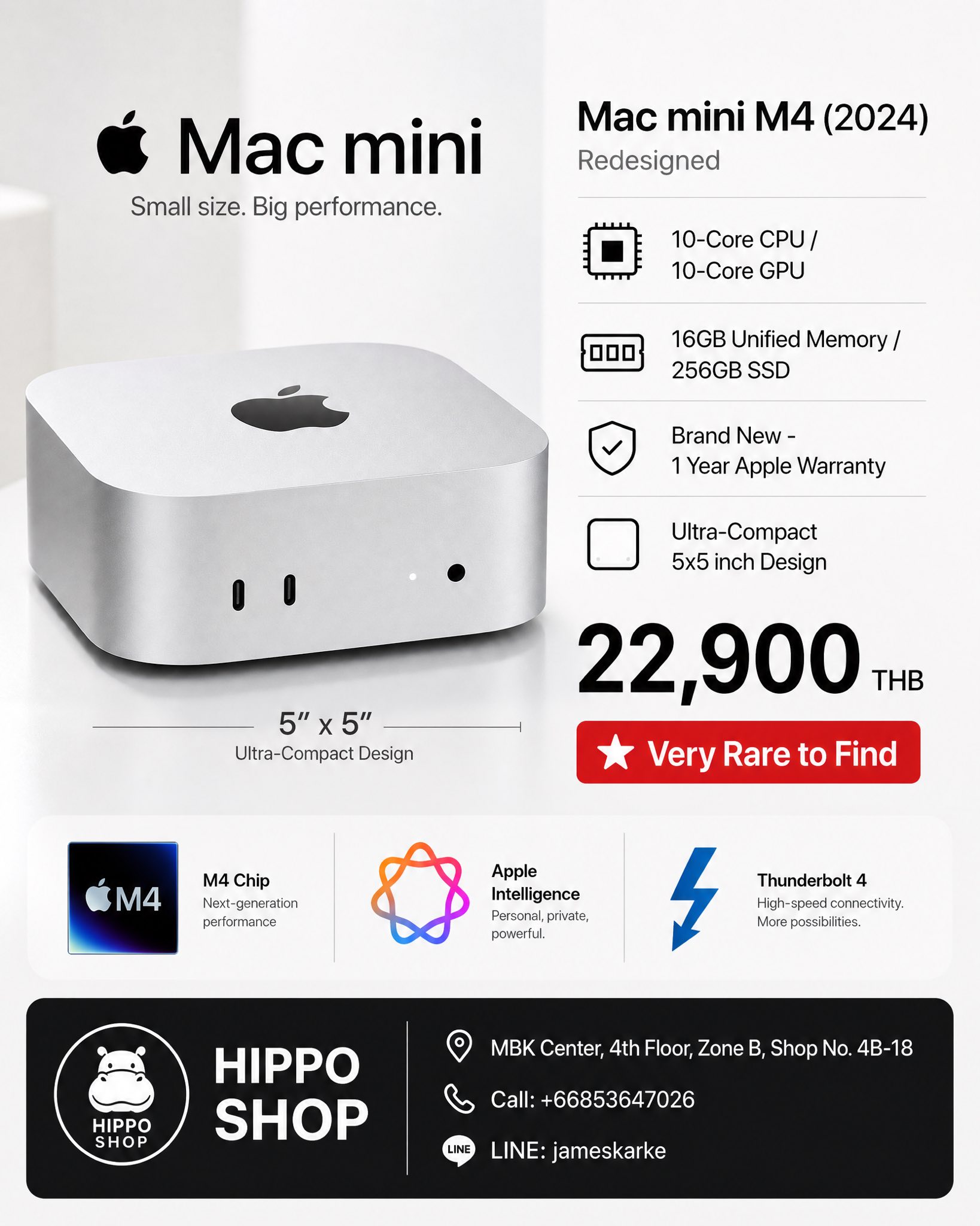 Brand new Mac Mini M4 with 10-core CPU and 16GB RAM