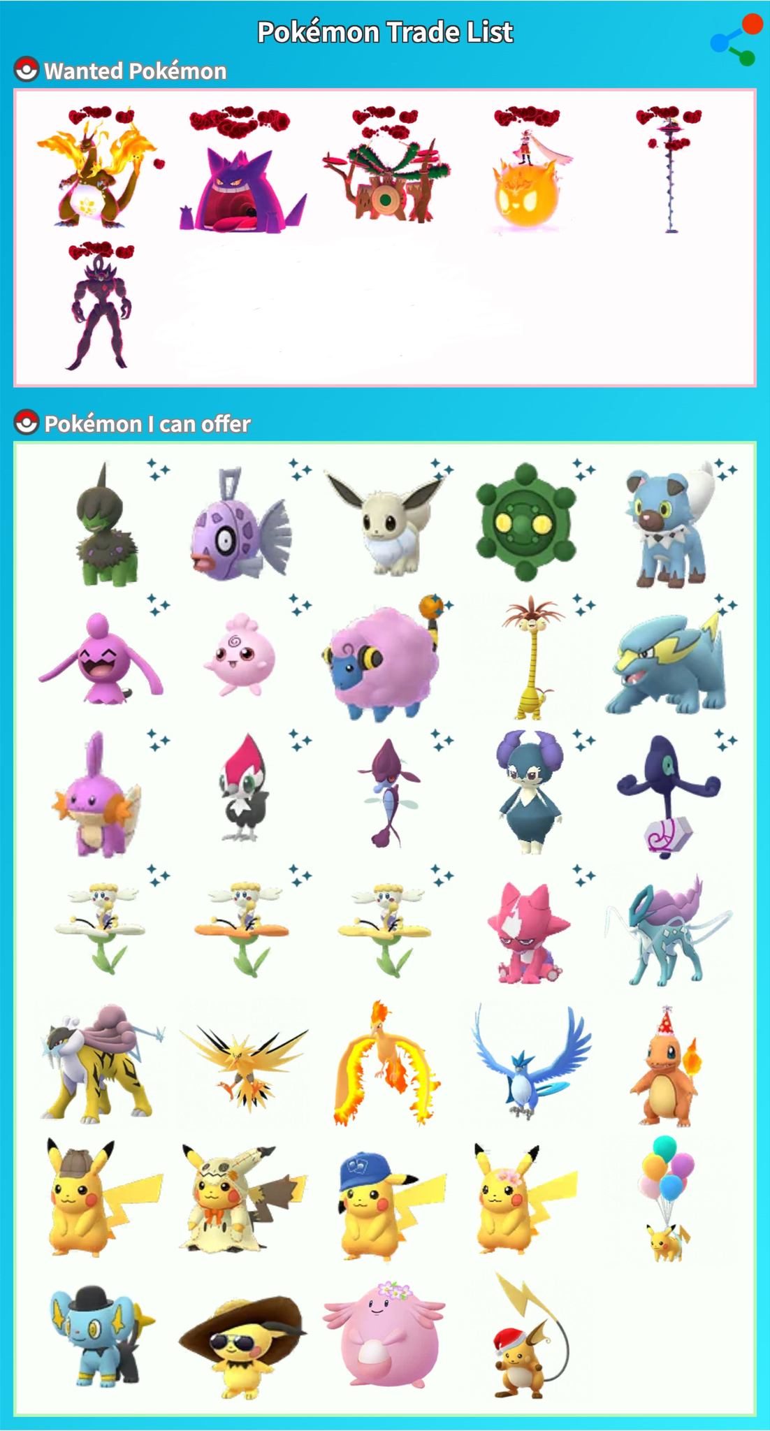 Trading Pokémon for Gmax mons in Pokémon Go