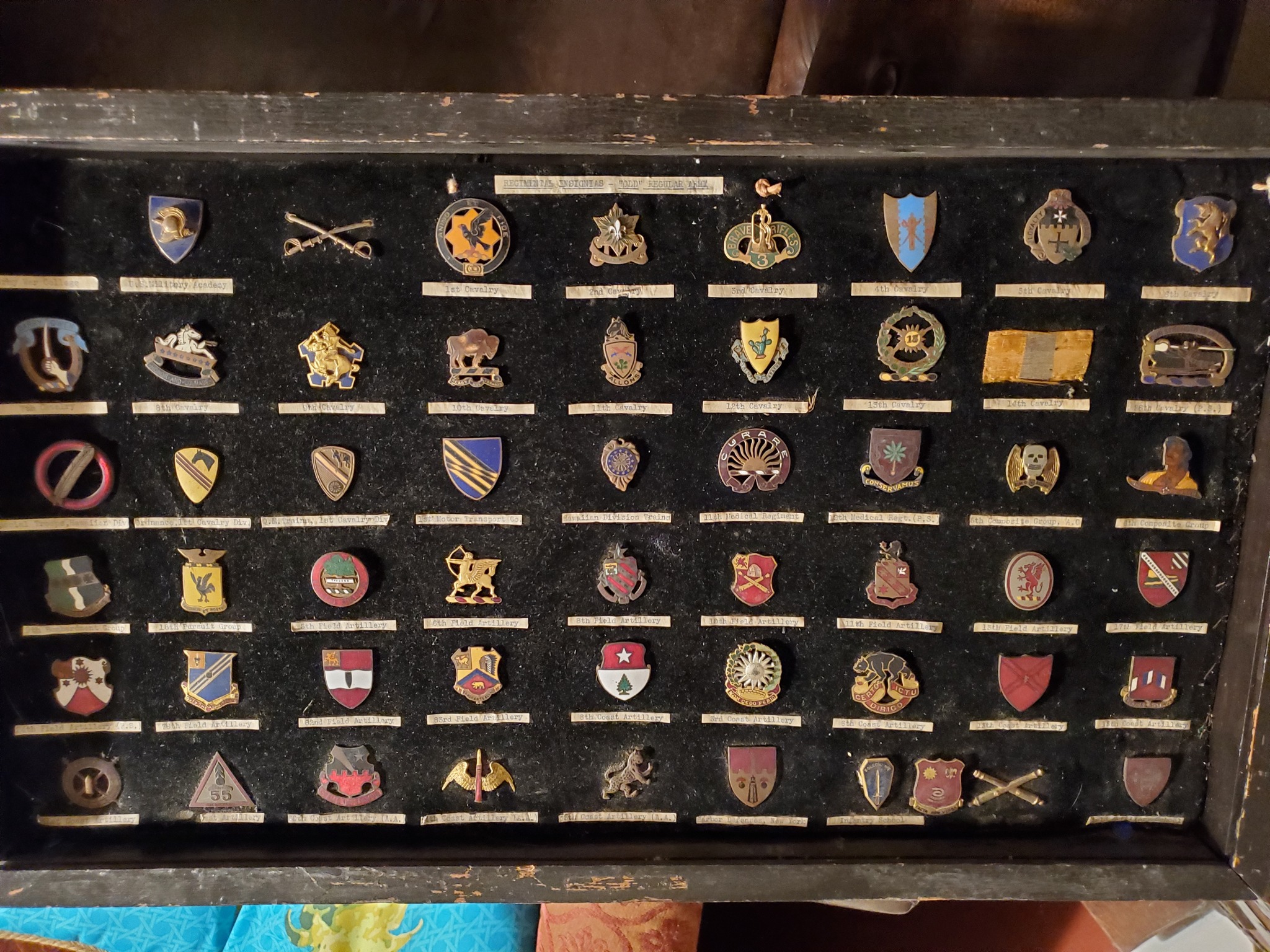 Military insignia collection display
