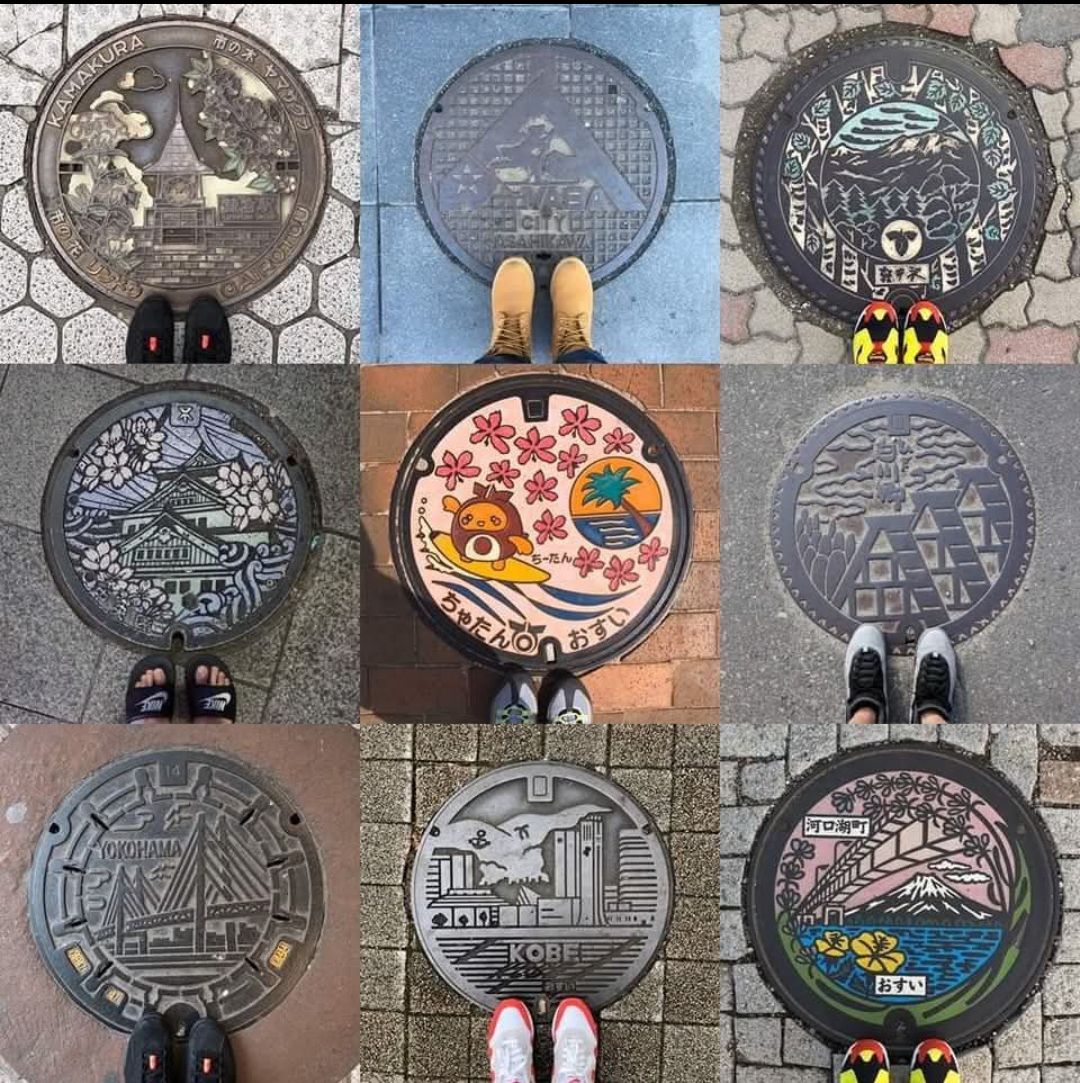 Manhole cover in various parts of Japan 🇯🇵 📷👏 Ian Liechtenstein