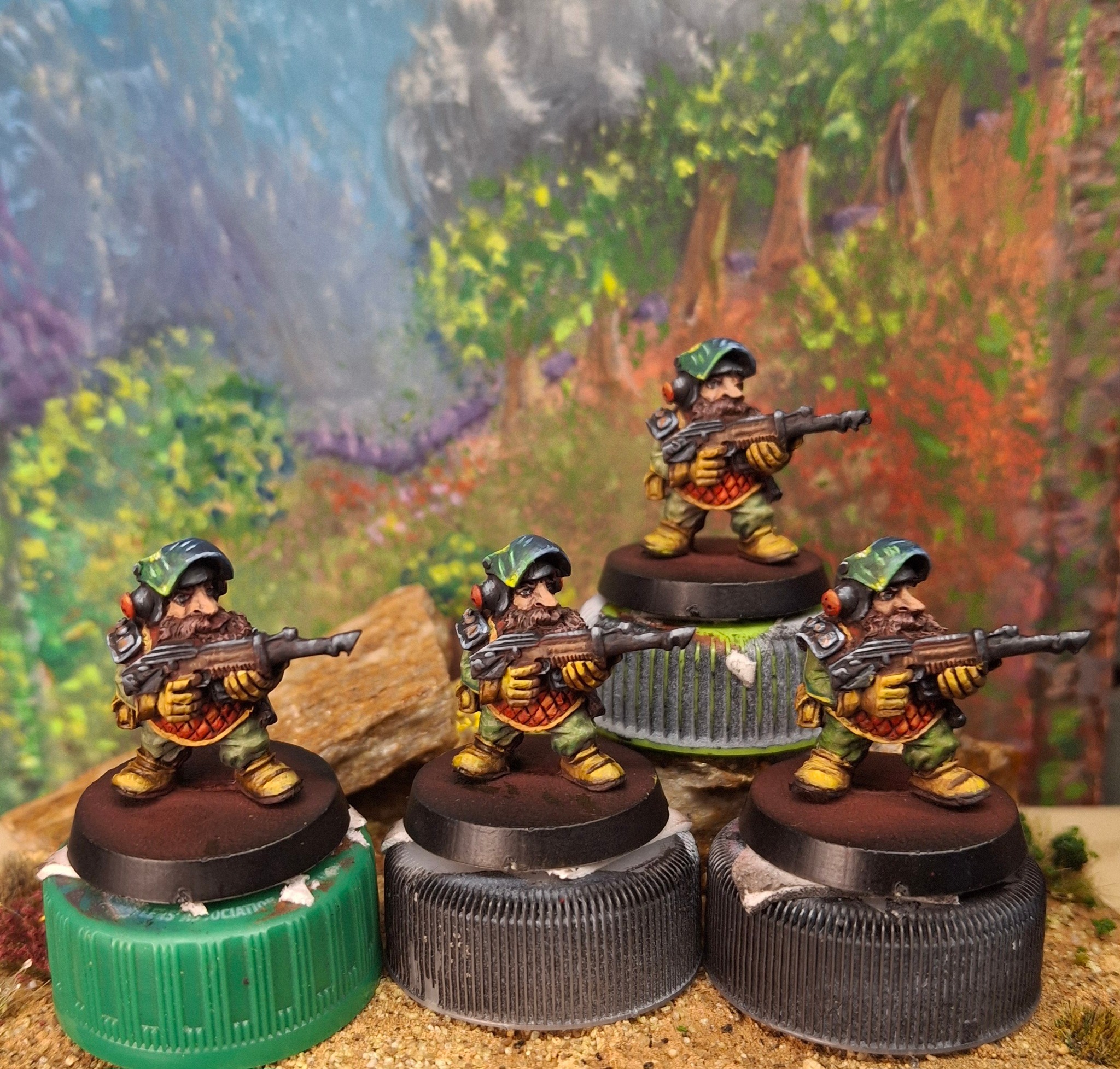 Finished space dwarves from 40k Rogue Trader tutorial
