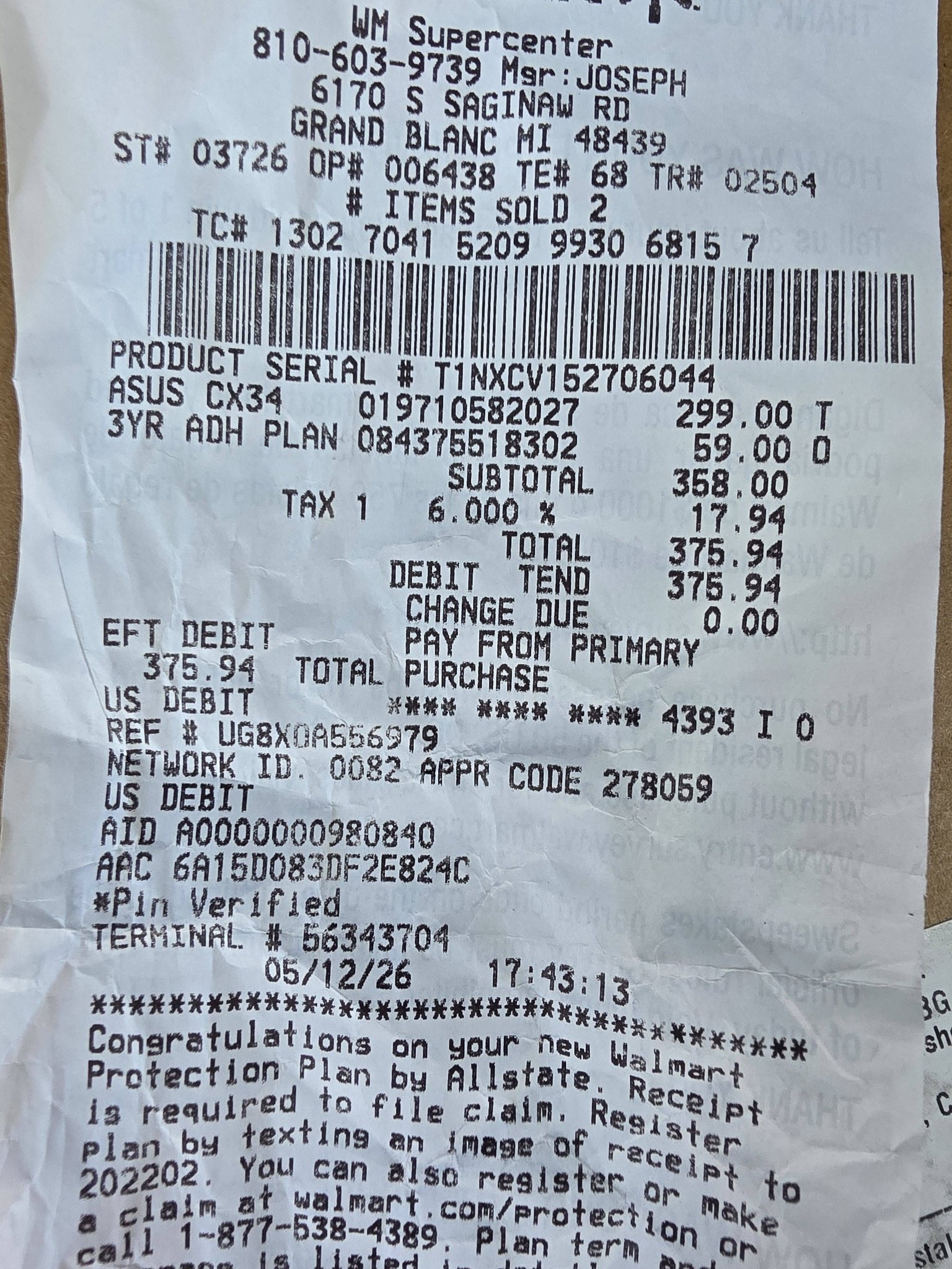 Unopened ASUS laptop with 3yr warranty for sale