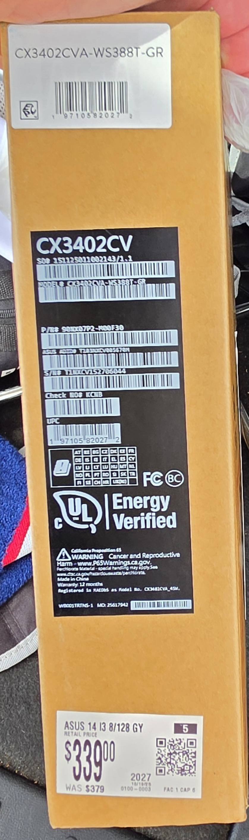 Unopened ASUS laptop with 3yr warranty for sale