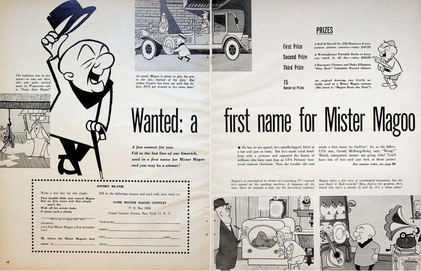 Origin of Mr. Magoo's first name Quincy