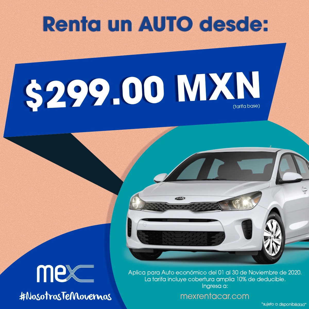 Mex - Renta tu auto desde $299.00 MXN en mexrentacar.com Tarifa base ...