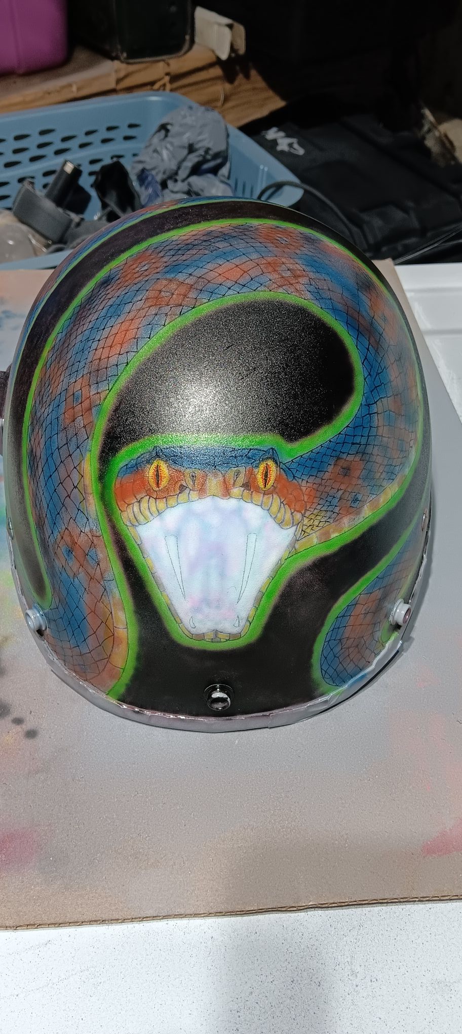 cheap airbrushed motorcycle helmets Airbrush Sonic Design (Full Helmet)  Airbrush Brothers ALIEN CUSTOM AIRBRUSHED FULL FACE